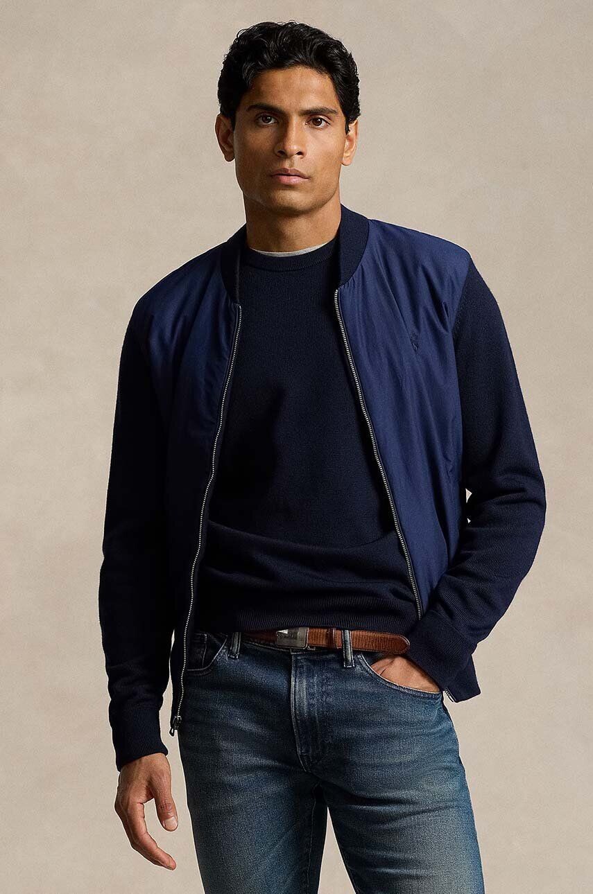 

Толстовка из смесовой шерсти Polo Ralph Lauren, темно-синий