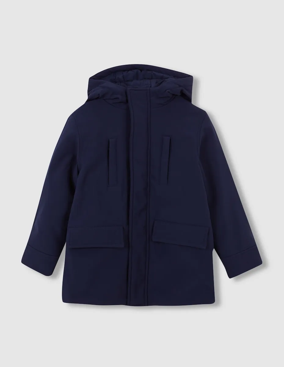 

Детское техническое пальто с капюшоном Gocco, темно-синий