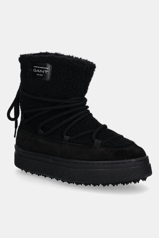 Женские зимние ботинки Gant Snowhill из овчины на шнуровке, черный