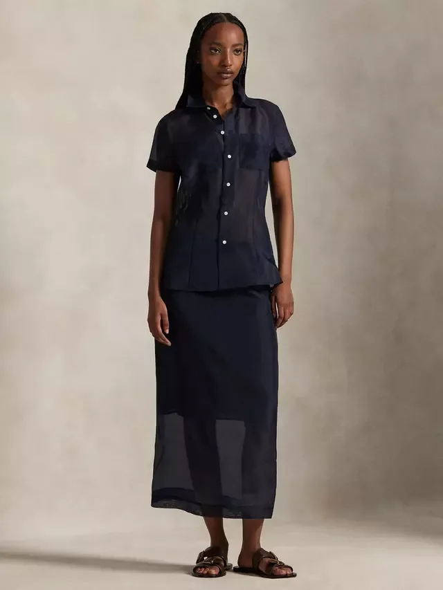 Прозрачная юбка-карандаш миди из тканого материала Polo Ralph Lauren