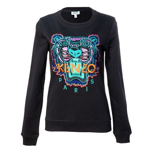 

Свитер embroidered tiger head round neck black hoodie Kenzo, черный