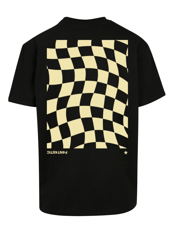 

Футболка оверсайз с волнистым клетчатым узором черного цвета F4NT4STIC, Черный, Футболка оверсайз с волнистым клетчатым узором черного цвета F4NT4STIC