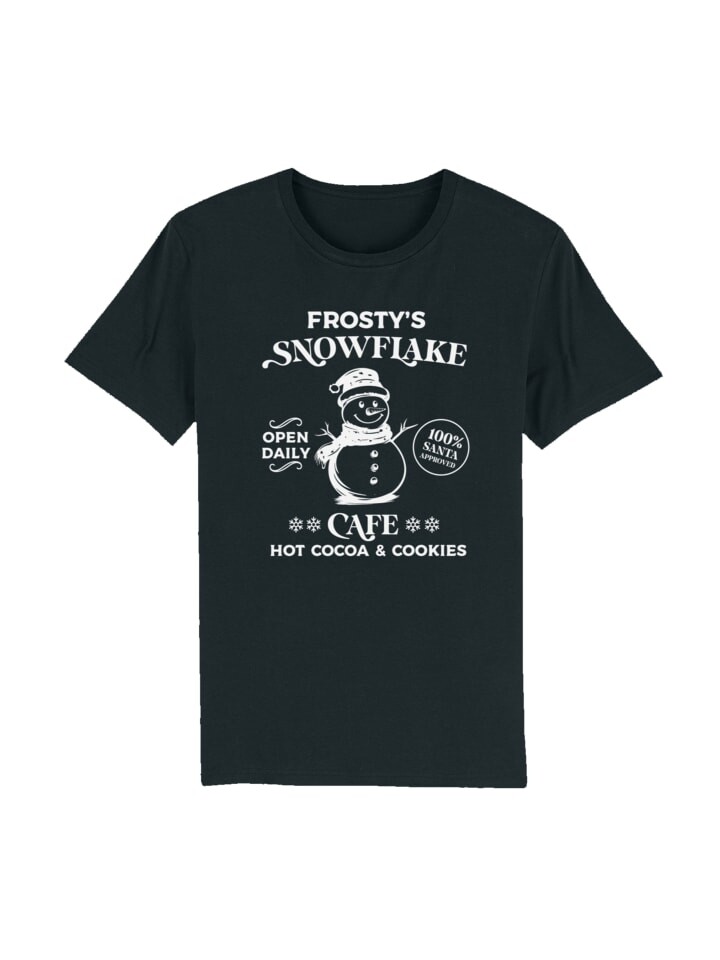 

Футболка F4NT4STIC T-Shirt Frostys Snowflake Cafe Retro Weihnachten, черный