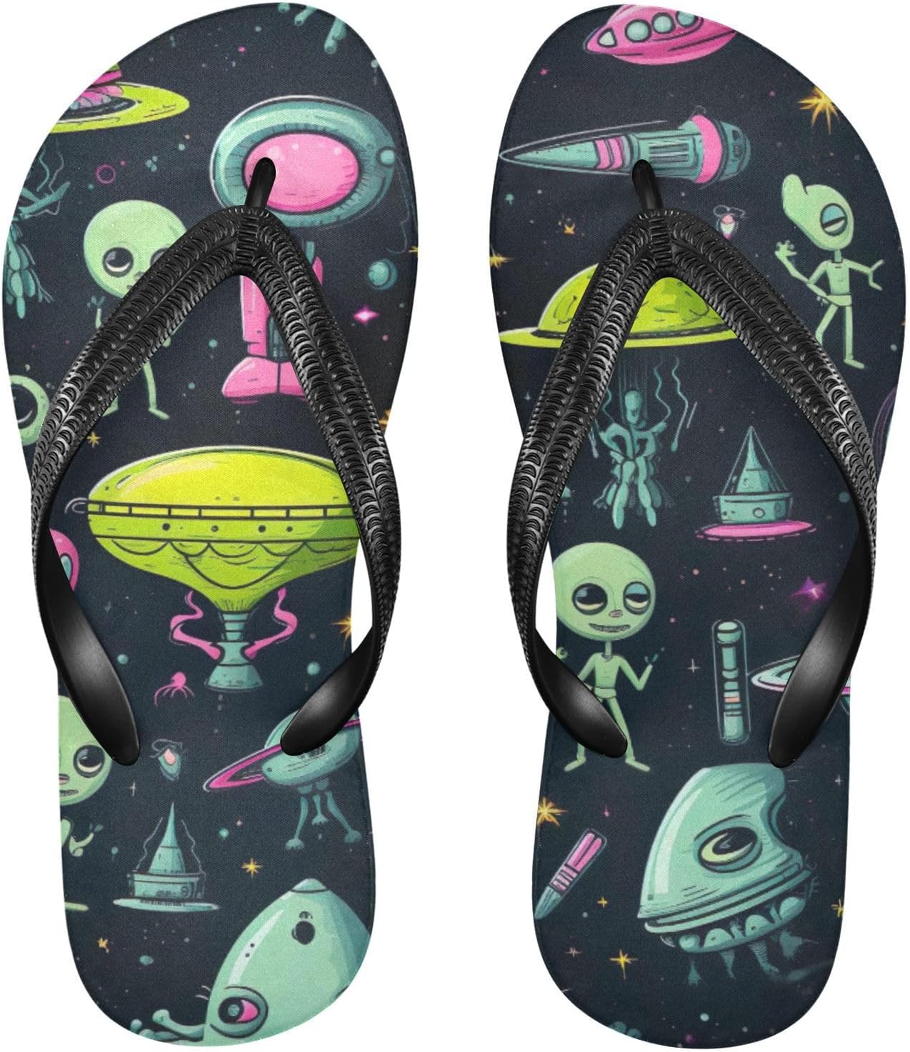 

Космический сланец с пришельцами, пляжные летние повседневные сандалии для женщин и мужчин Kfbe, Aliens
