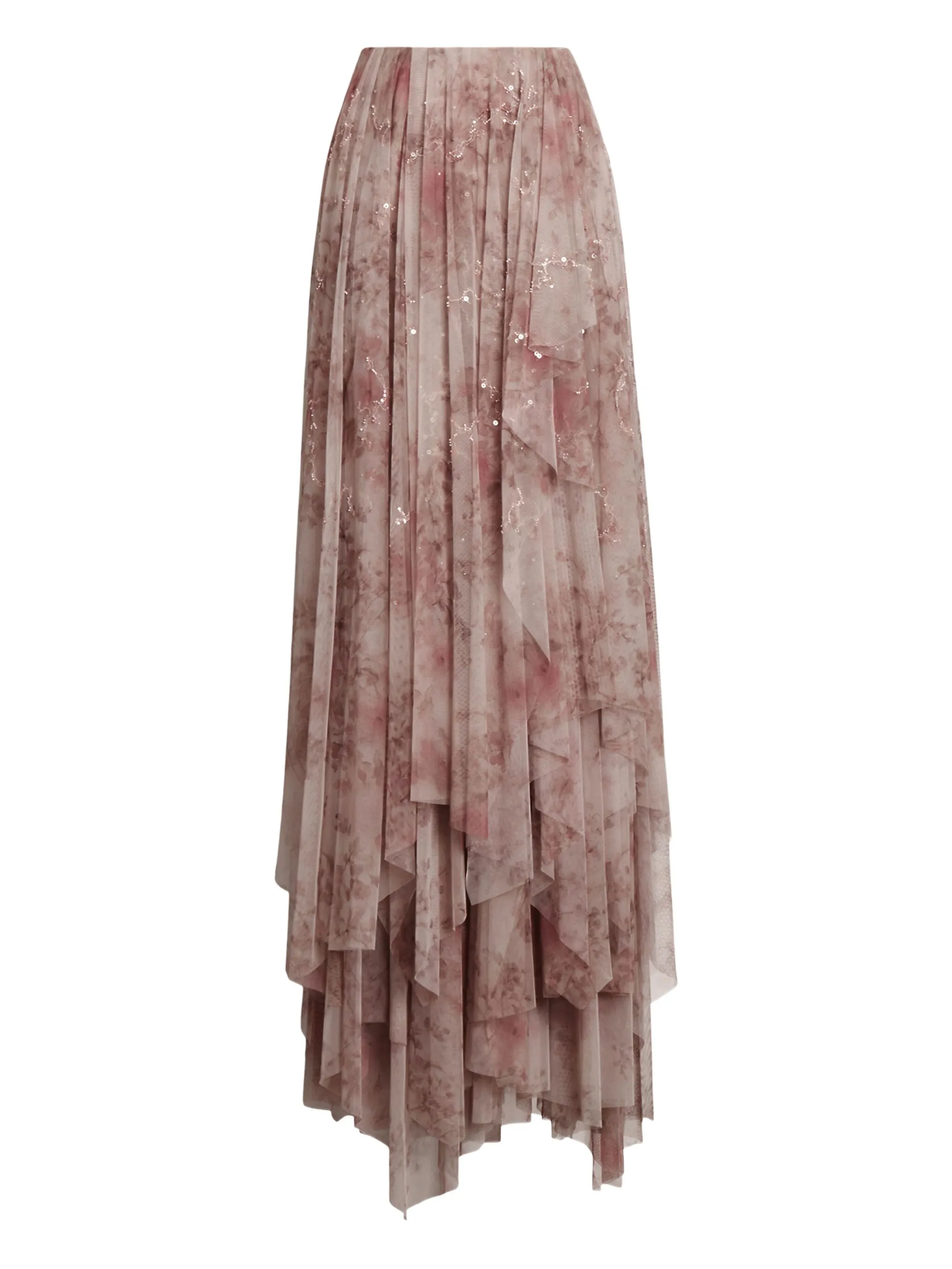 

Юбка с оборками и цветочным принтом Ralph Lauren Collection, розовый