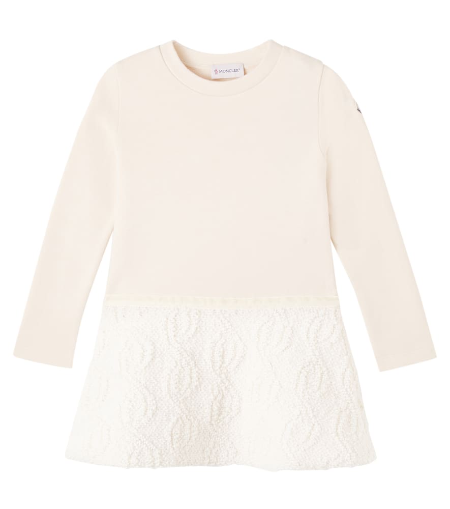 

Хлопковое платье Moncler Enfant, White