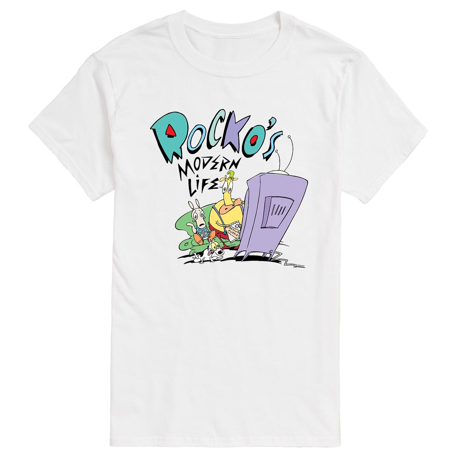 

Футболка с графическим рисунком Big & Tall Rockos Modern Life Rocko TV License