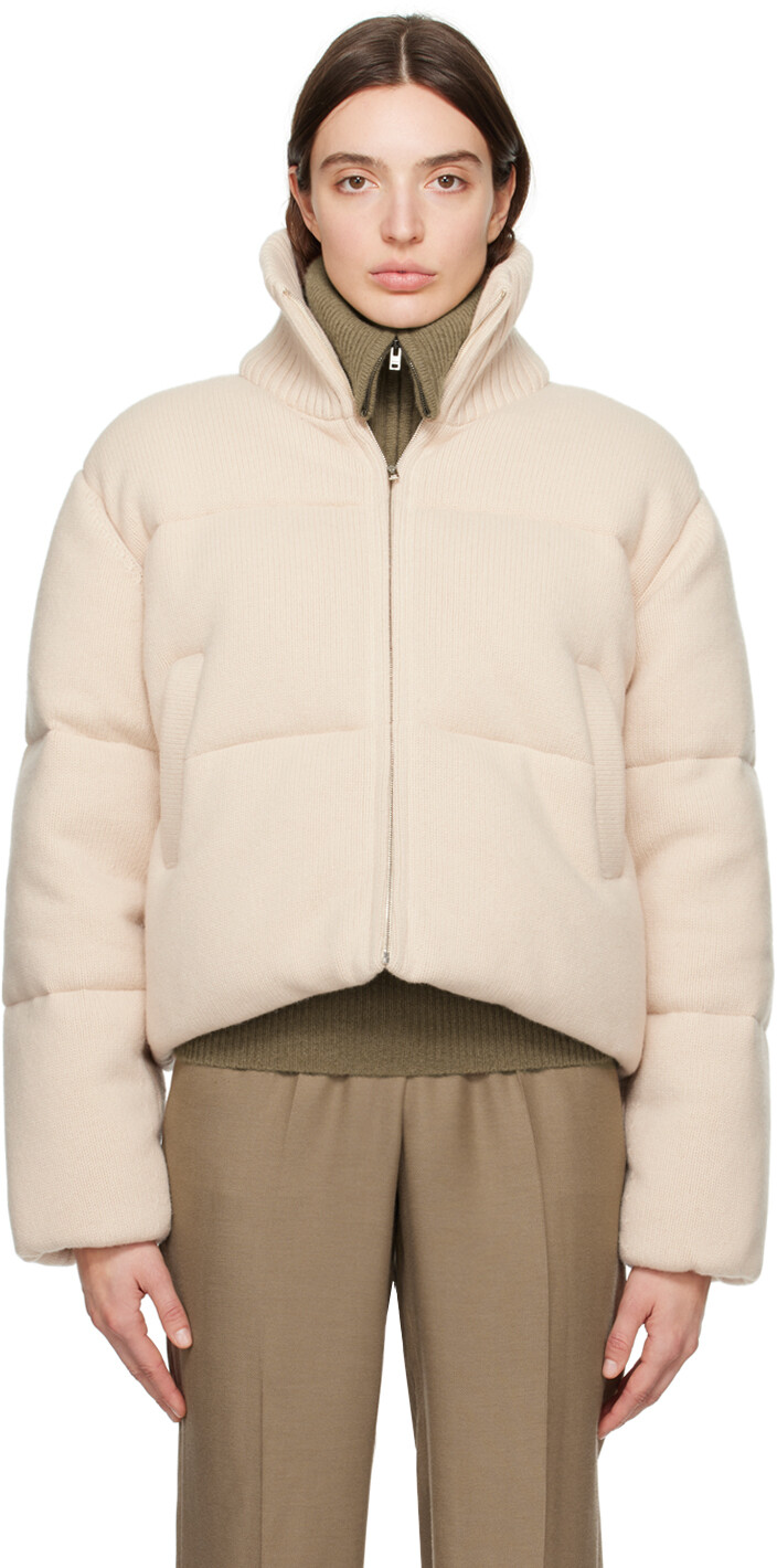 

Пуховик Off-White стеганый пергаментный Joseph