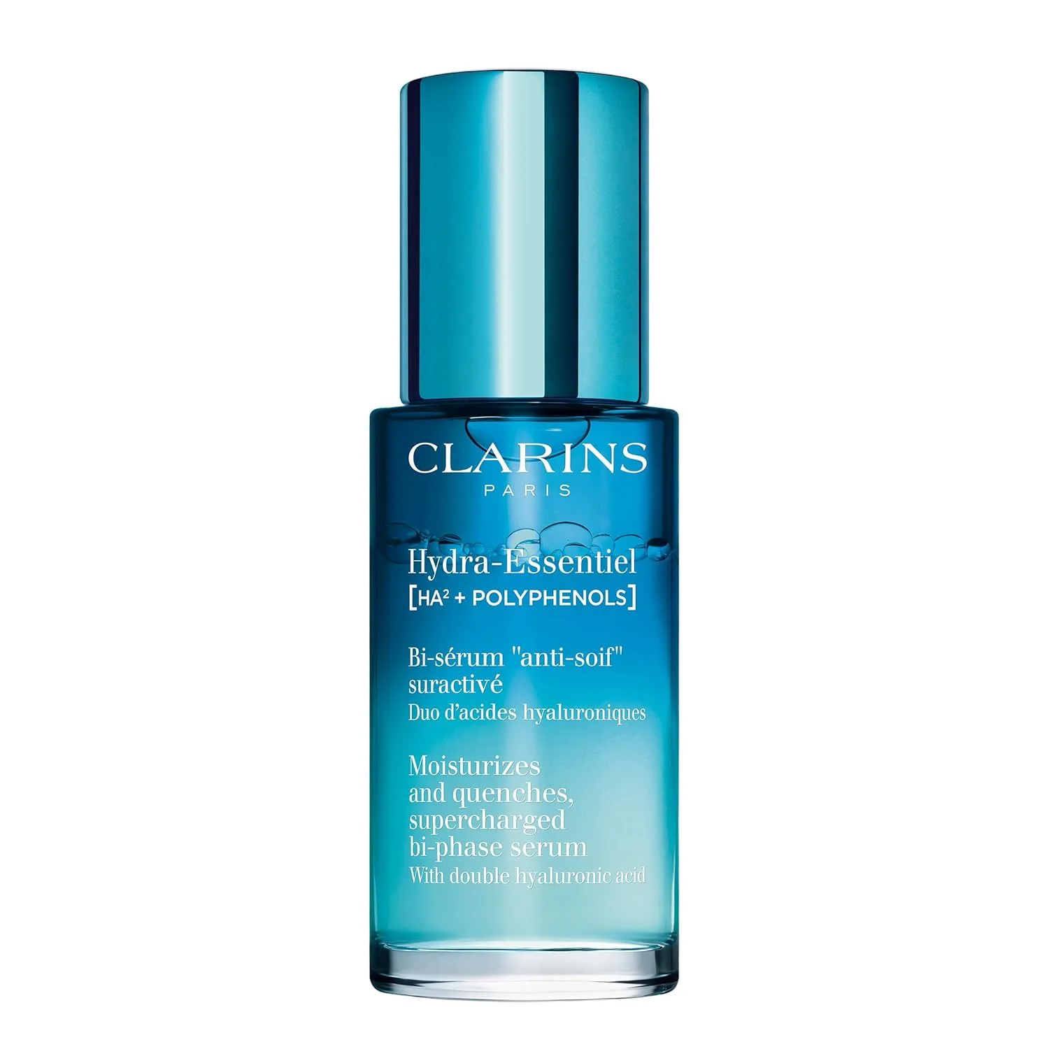 Сыворотка Clarins — Hydra-Essentiel Bi-Phase Face Serum, интенсивно увлажняющая , 24 часа увлажнения, двойная, 30 мл