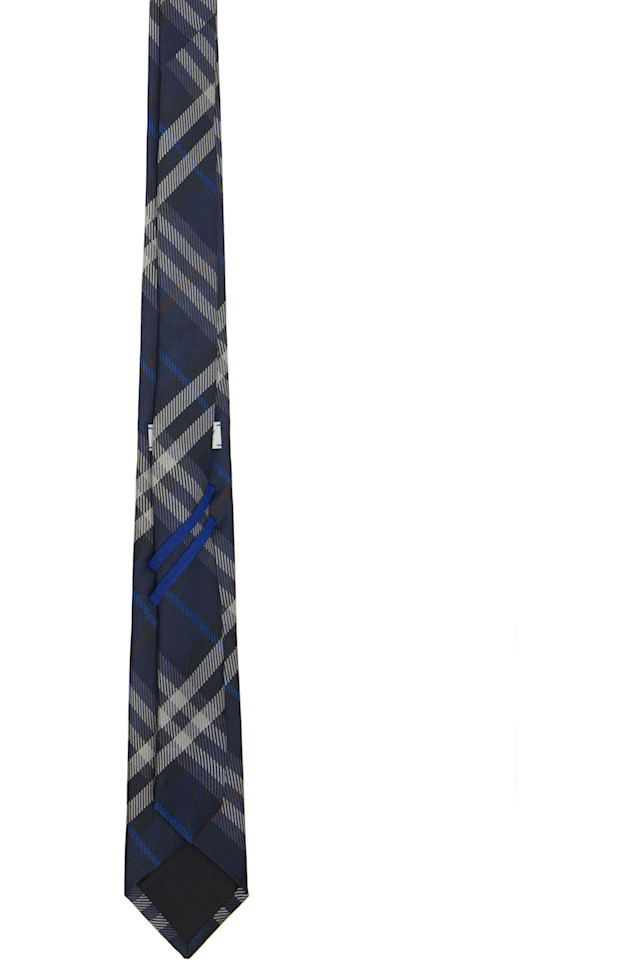 Шелковый галстук в синюю клетку Burberry, Pilot Blue — фото 2