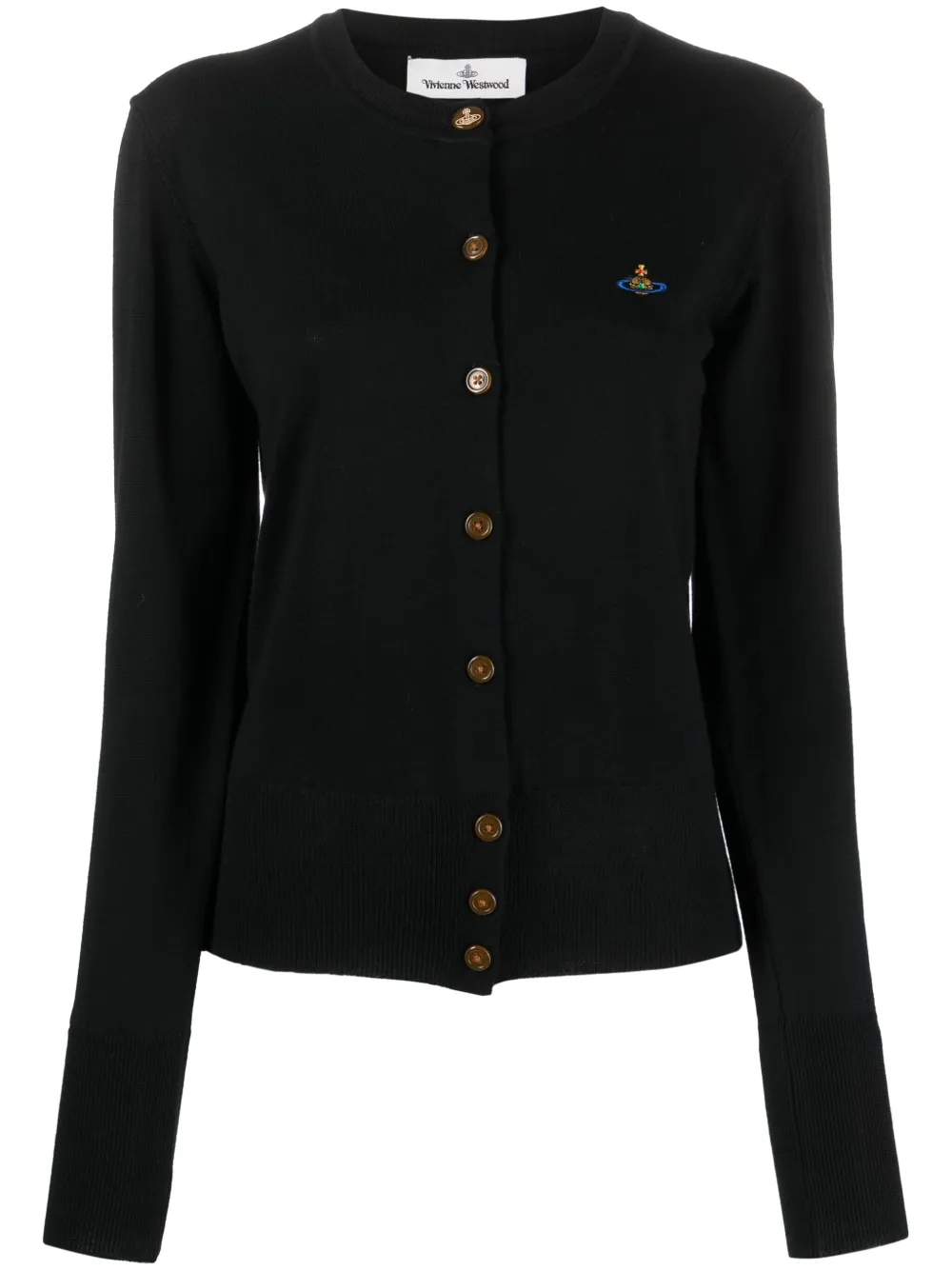

Шерстяной кардиган с вышивкой Orb Vivienne Westwood, черный