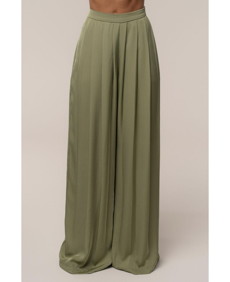 

Женские широкие брюки Clara со складками JLUXLABEL, Green