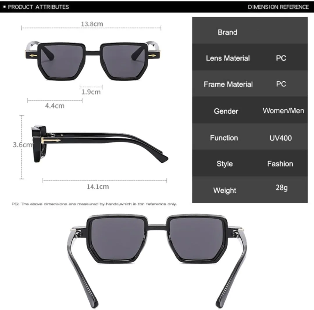 

Ретро-солнцезащитные очки Polygon для женщин, градиентные оттенки, защита от УФ-излучения UV400, модные заклепки, панк-стиль для мужчин VVTWSSW, Green Light Grey