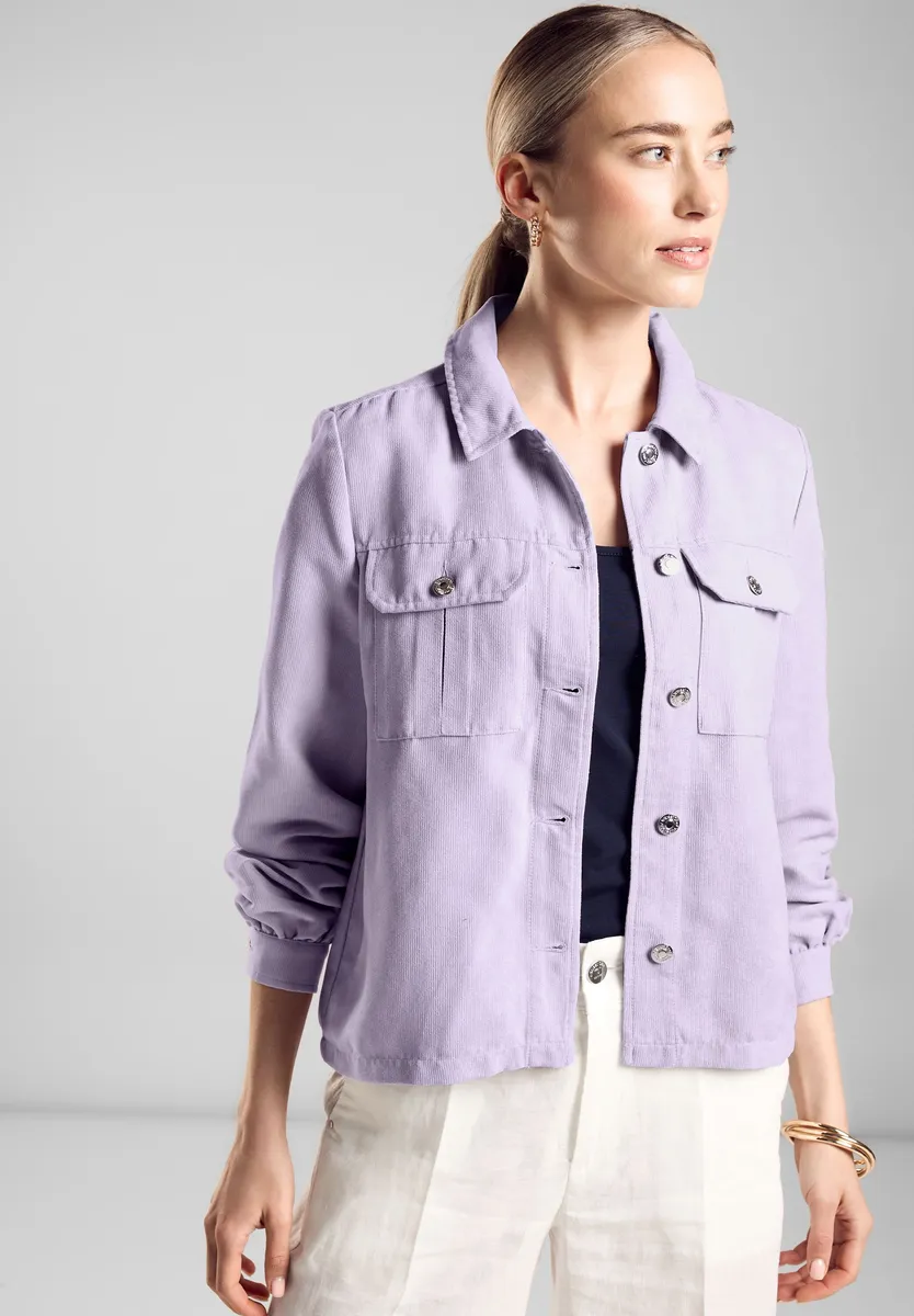 

Блузон STREET ONE, без капюшона, из вельвета в стиле рубашки, цвет Bright Lilac