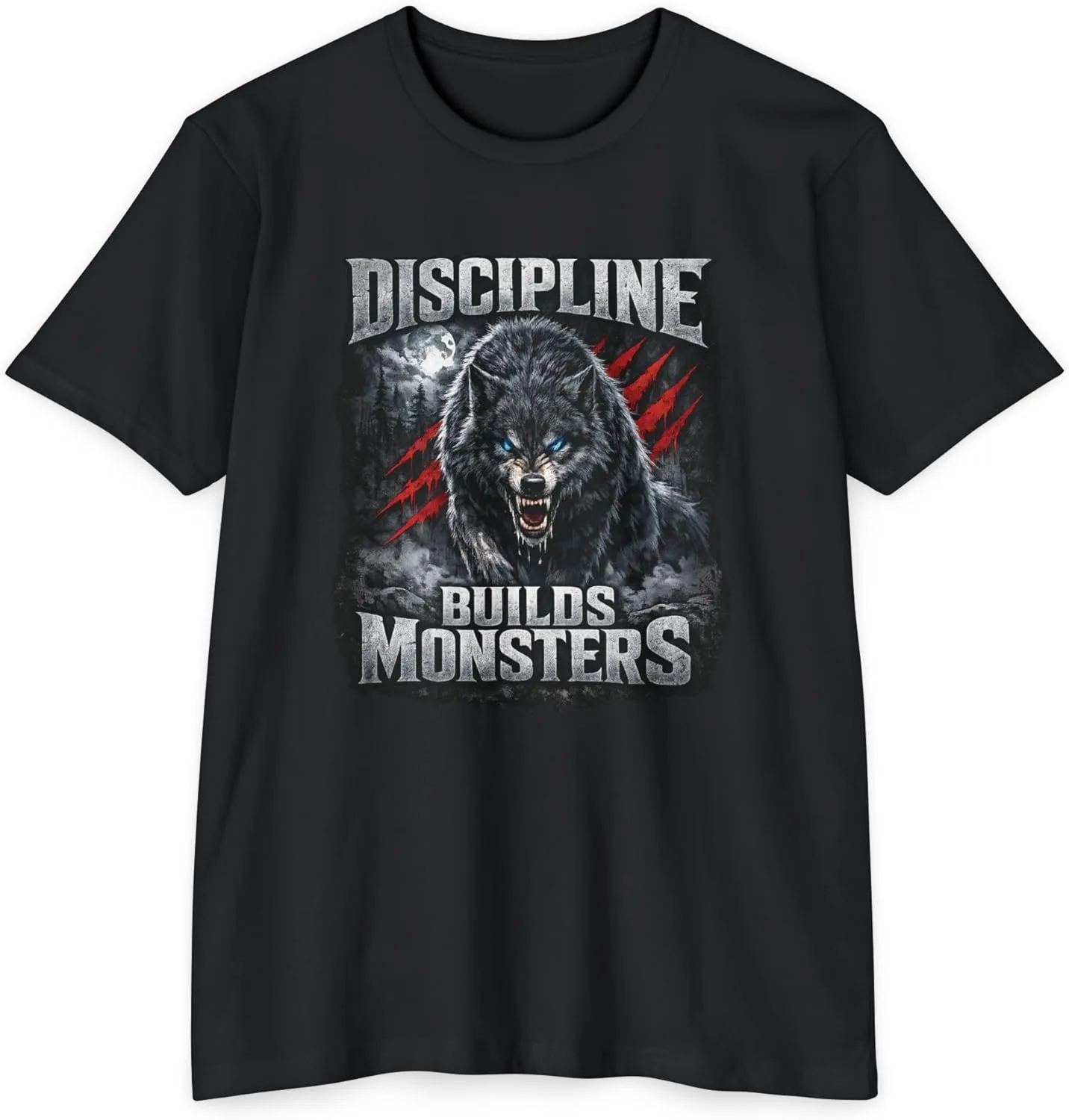 Футболка для тренировок Discipline Builds Monsters Wolf Dark Motivation - майка для спортзала Mental Toughness GENERIC, черный
