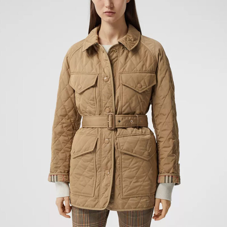 Куртка Burberry Женская стеганая, Archive бежевый — фото 3