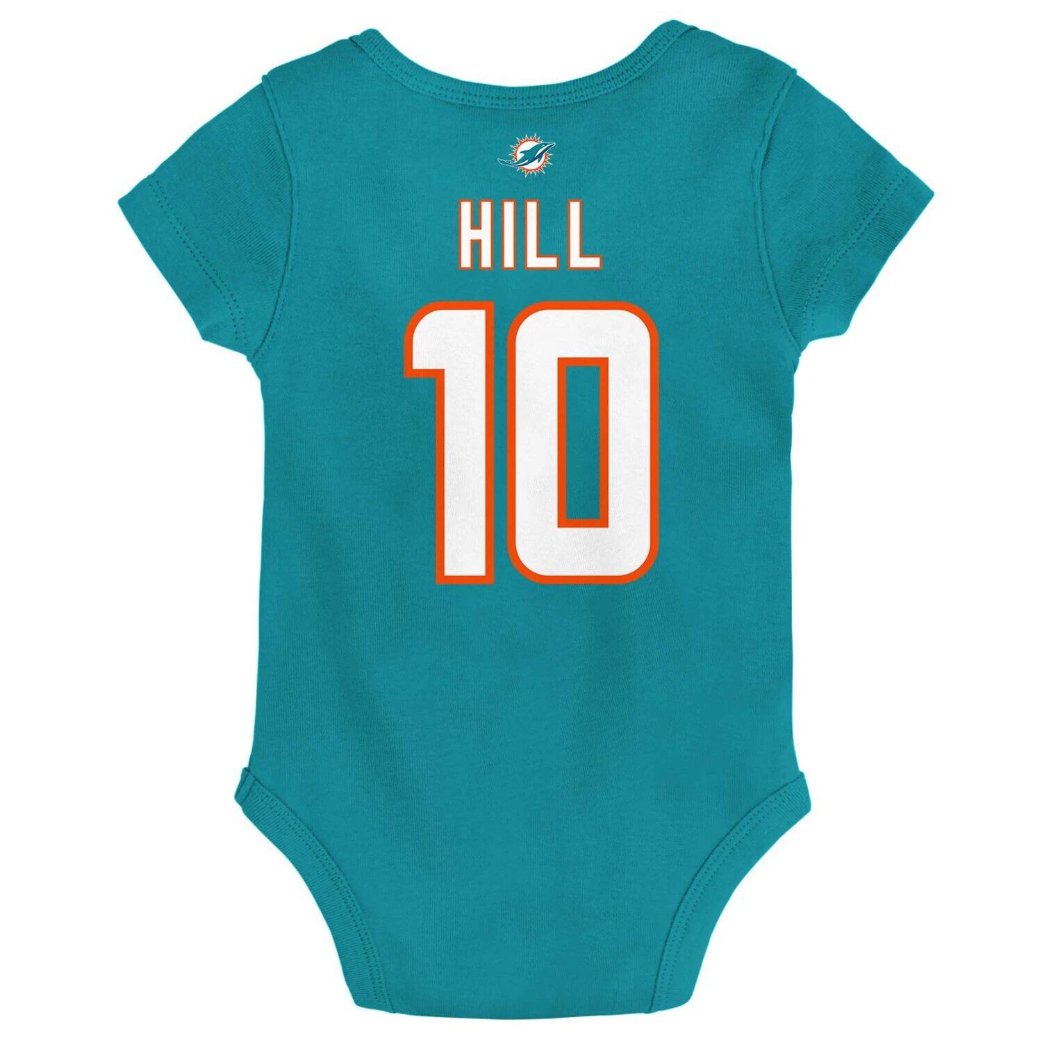 Боди Infant Tyreek Hill Aqua Miami Dolphins Mainliner с именем и номером игрока Outerstuff — фото 3