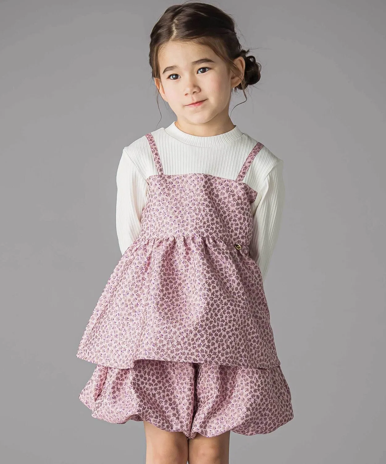Сет из жаккардовой туники и брюк-баллонов BeBe Petits Pois Vert, розовый