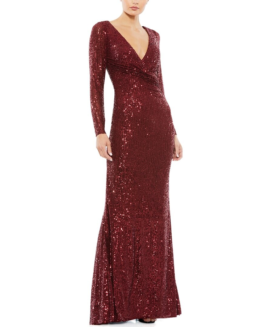 

Платье-колонна Mac Duggal с пайетками и искусственным запахом, красный