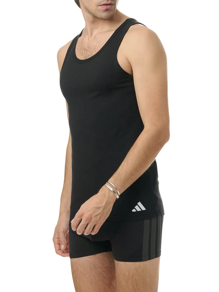 Adidas Футболка-майка Basic 4P черного цвета — фото 4