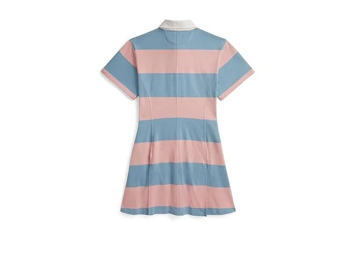 Платье полосатое джерси Rugby Polo Ralph Lauren Kids, Adirondack Rose/Cassidy Blue — фото 2