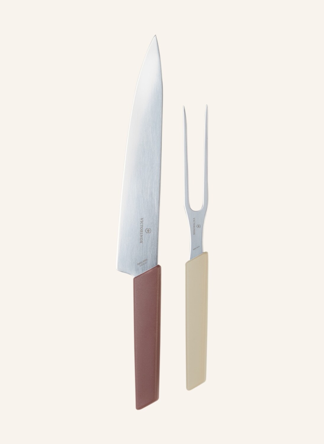 

2 шт. Швейцарский набор столовых приборов для современной резьбы Victorinox, бежевый