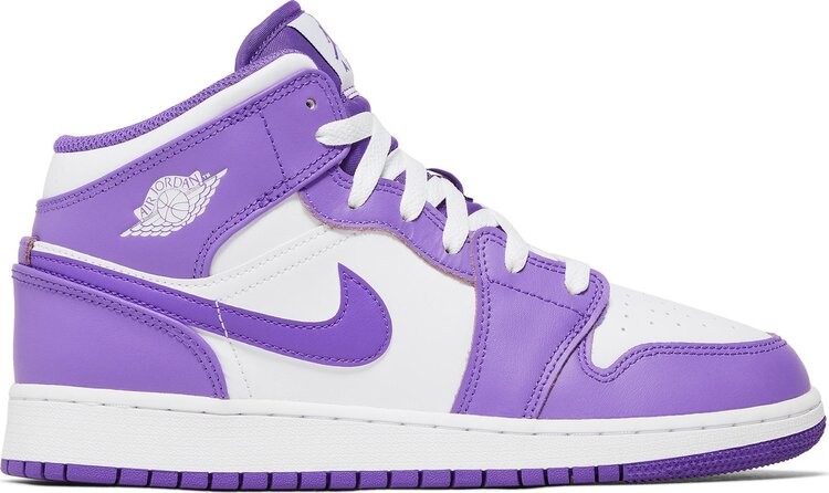 

Кроссовки Air Jordan 1 Mid GS 'Purple Venom', фиолетовый