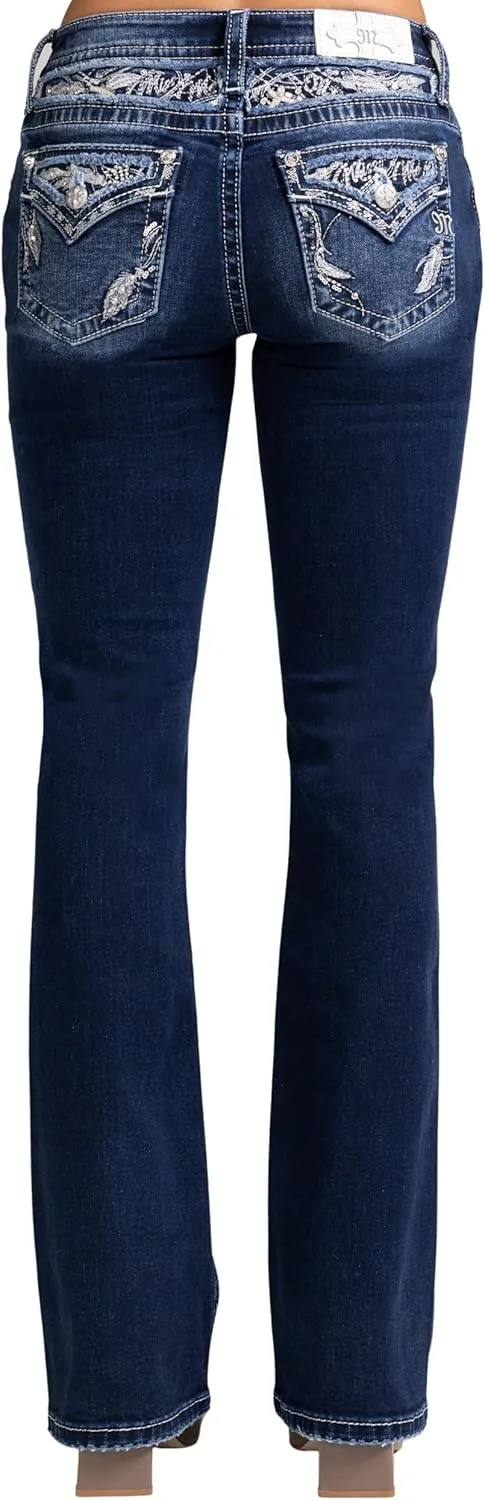 

Miss Me джинсы женские bootcut с карманами и логотипом