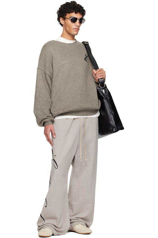 Fear Of God Essentials Серые праздничные толстые флисовые домашние спортивные штаны — фото 4