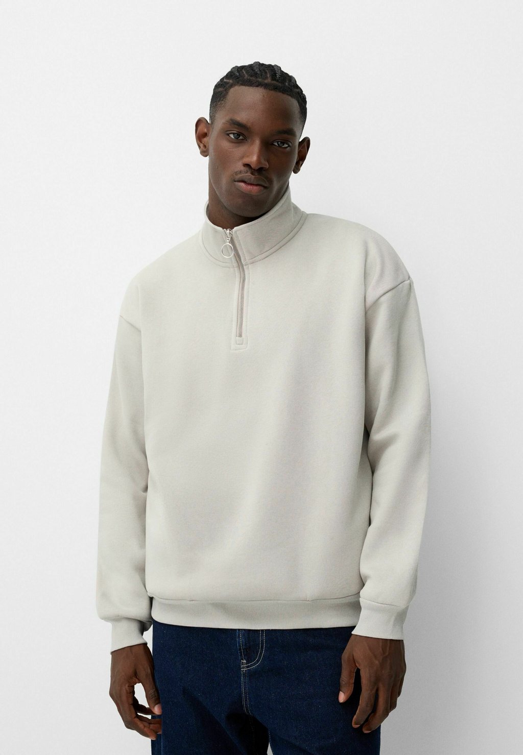 

Толстовка HIGH NECK Bershka, серый