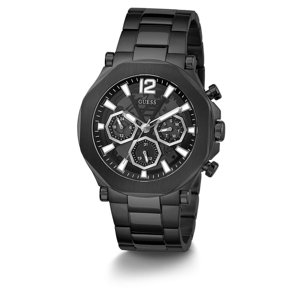 

Черные часы из нержавеющей стали Guess