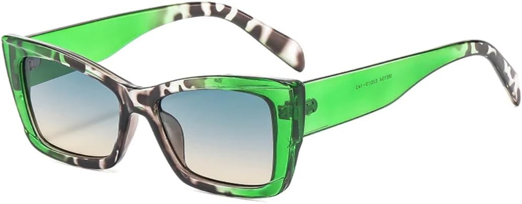 

Модные ретро-солнцезащитные очки «кошачий глаз» для женщин и мужчин, стильные, для активного отдыха и путешествий, с защитой от УФ-излучения UV400 TVTBBVV, Green Green Yellow