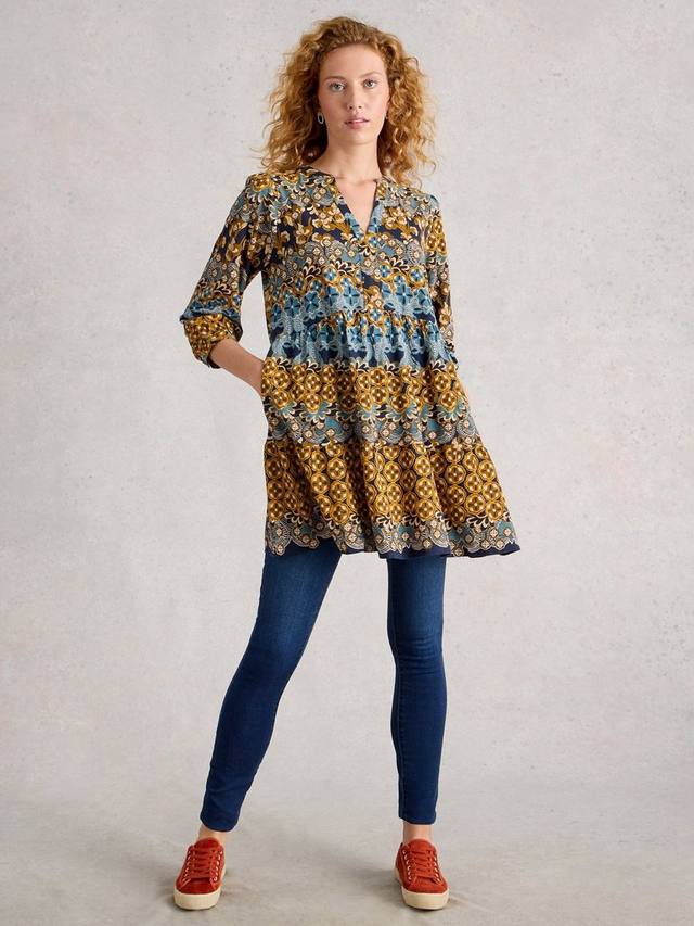 

Платье-туника Marta с абстрактным геометрическим принтом White Stuff, Chartreuse