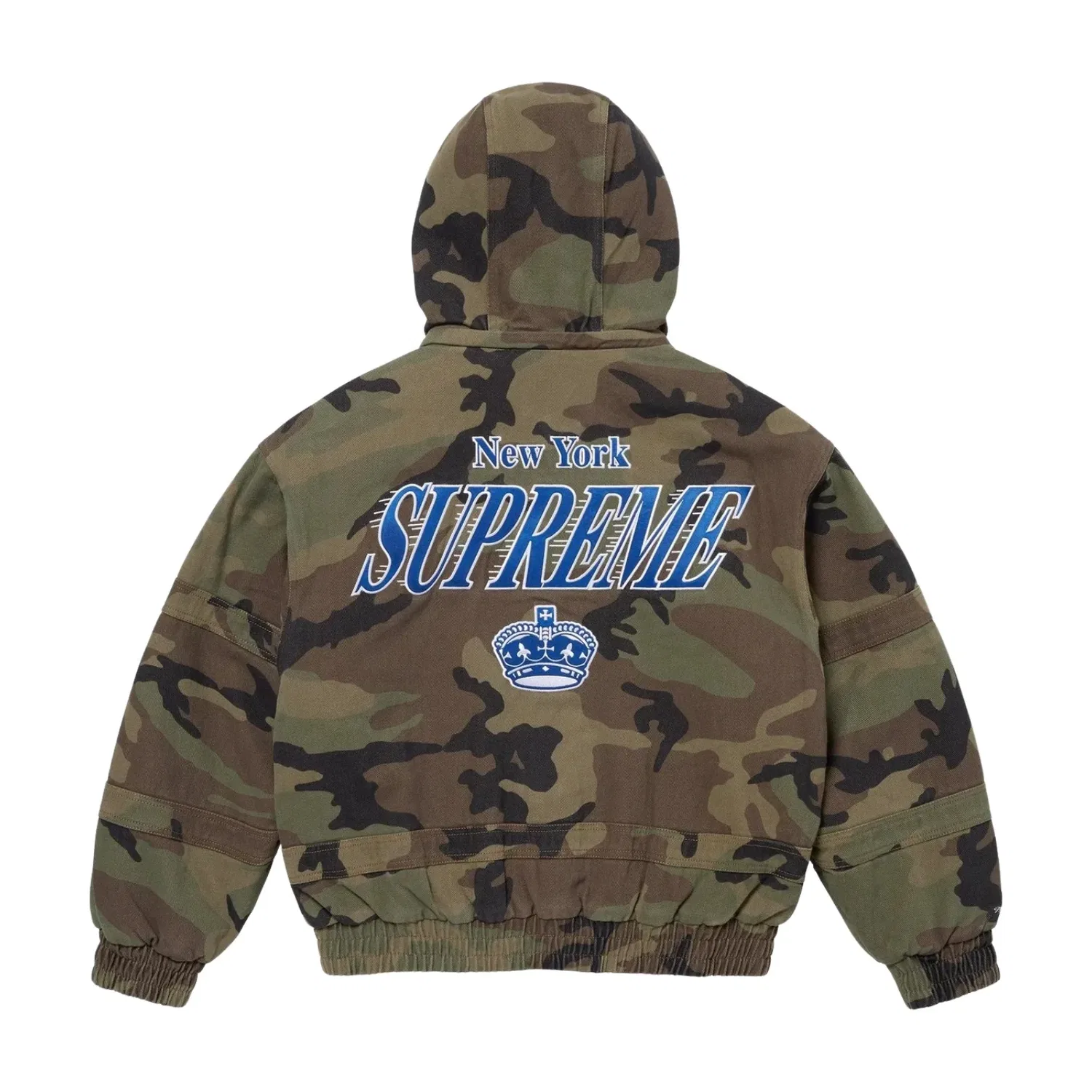 Куртка Supreme x Mitchell & Ness Twill Stadium Jacket 'Woodland Camo' FW24J106-WOODLAND-CAMO, мультиколор — фото 3
