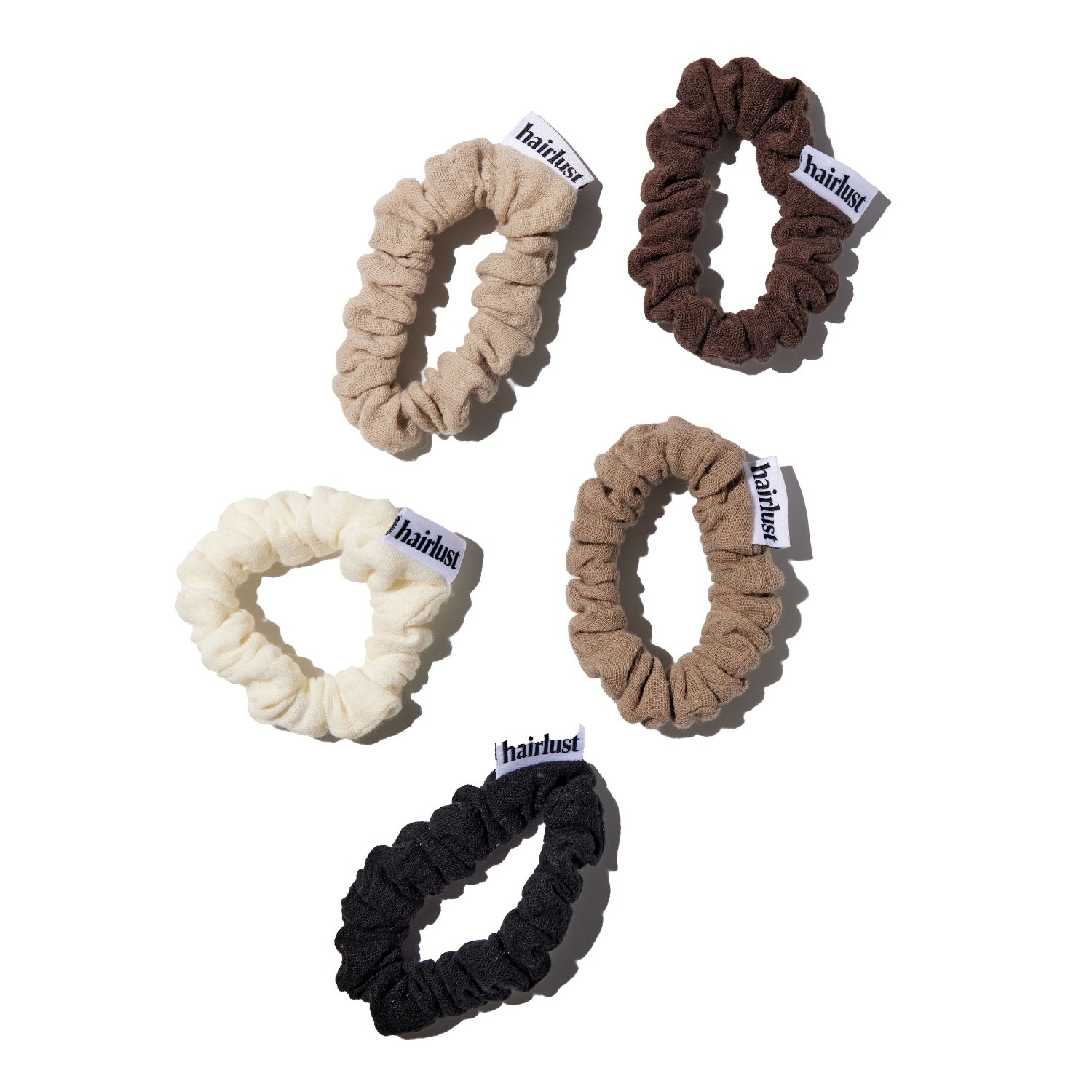 

Резинка для волос cotton scrunchies, small, 5-pack Hairlust, количество 1 шт.