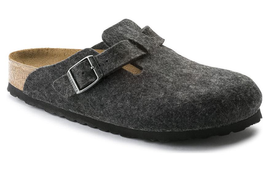 Бостонские шерстяные тапочки с пряжкой Birkenstock, шиферно-серые — фото 2