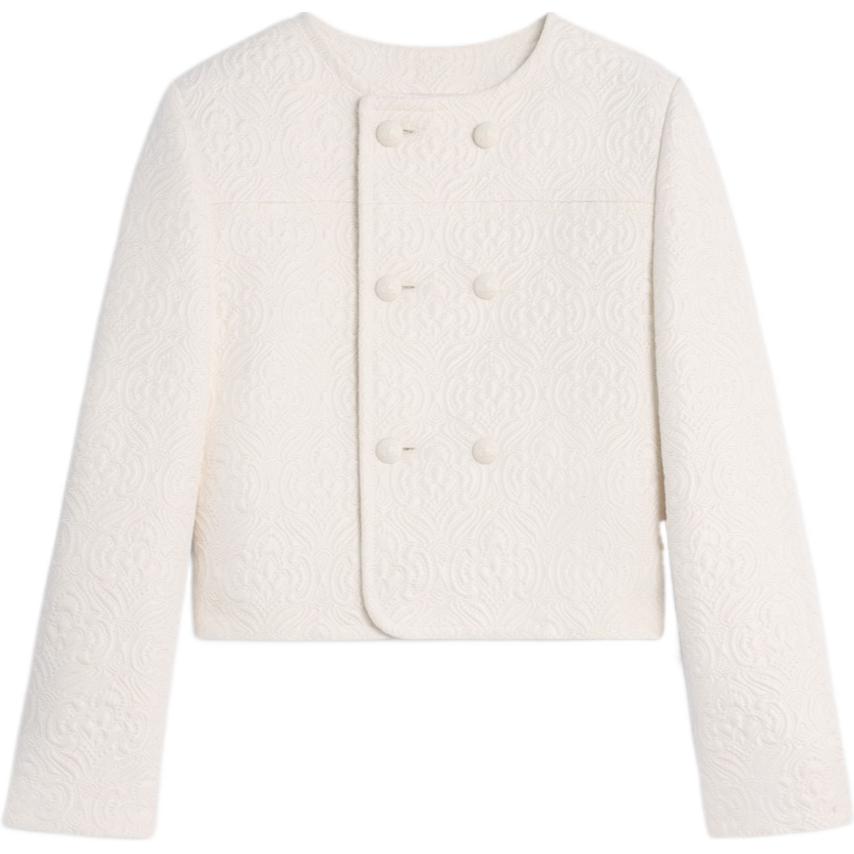 

CELINE Вернейльская стеганая куртка из шерсти и шелка, White