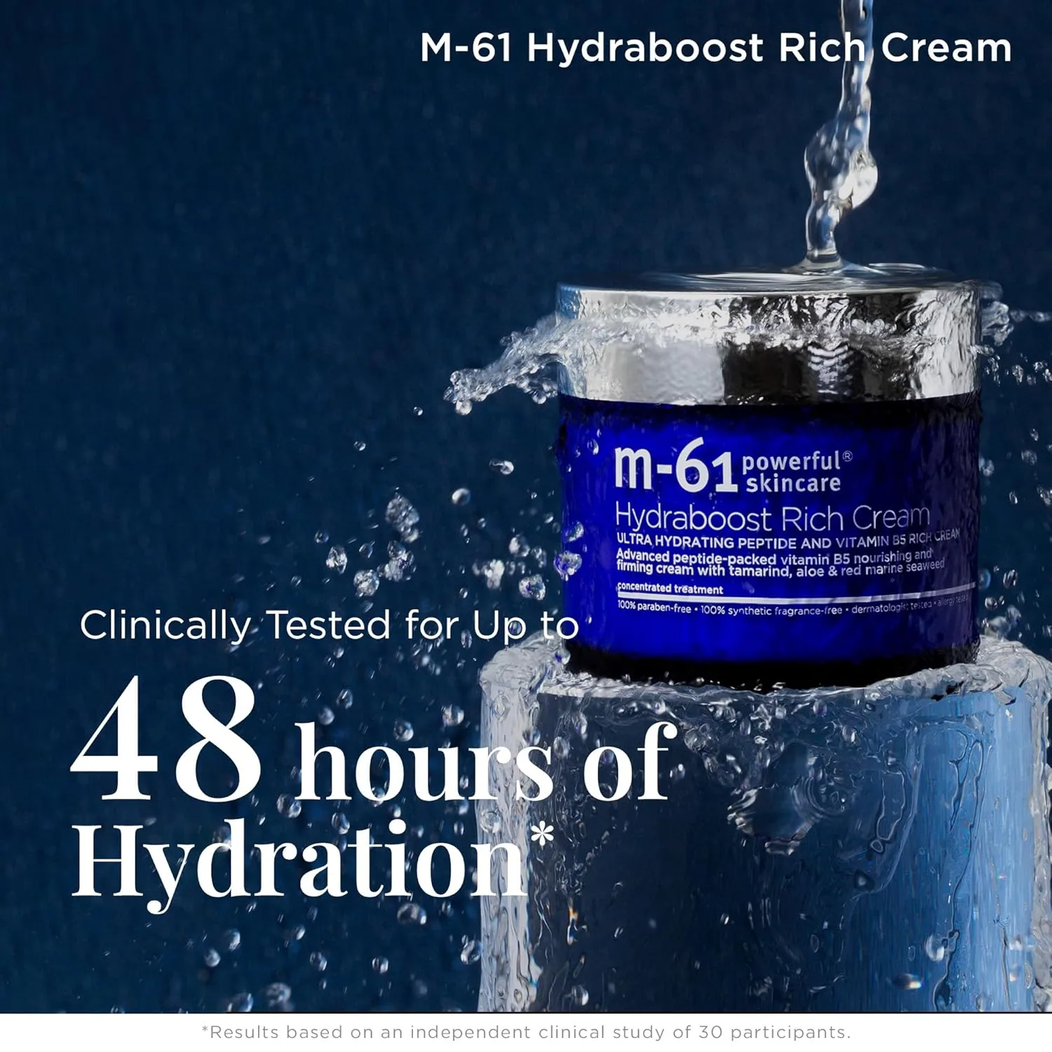 Пилинг M-61 — Hydraboost Rich Cream - роскошный увлажняющий с пептидами, витамином B5, тамариндом, алоэ, 50 мл — фото 4