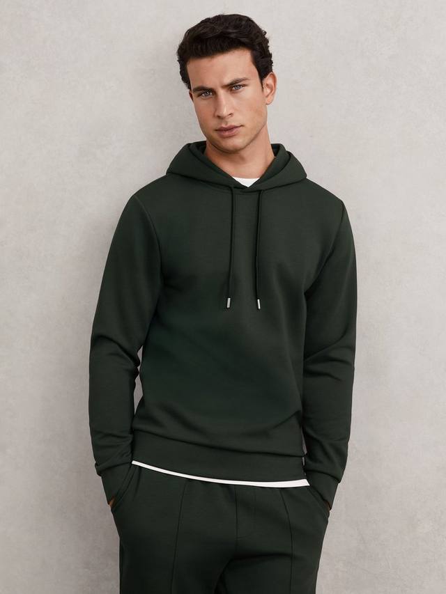 

Фабиен худи с завязками из интерлока Reiss, Dark Sage Green