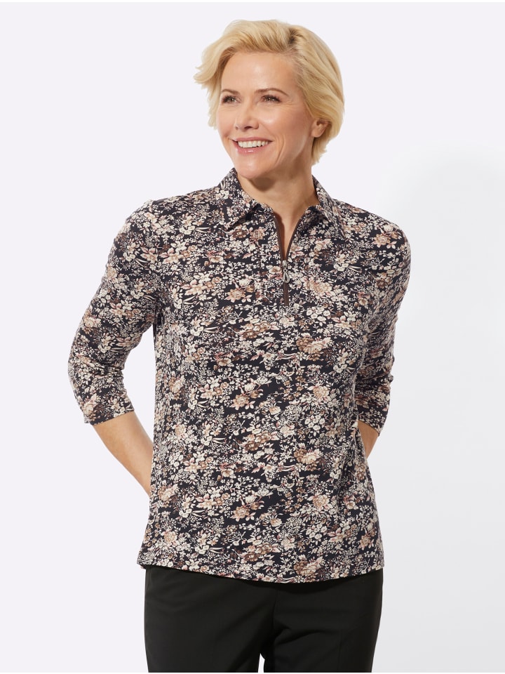 

Рубашка-поло цвета верблюжьей шерсти с черным принтом WITT WEIDEN