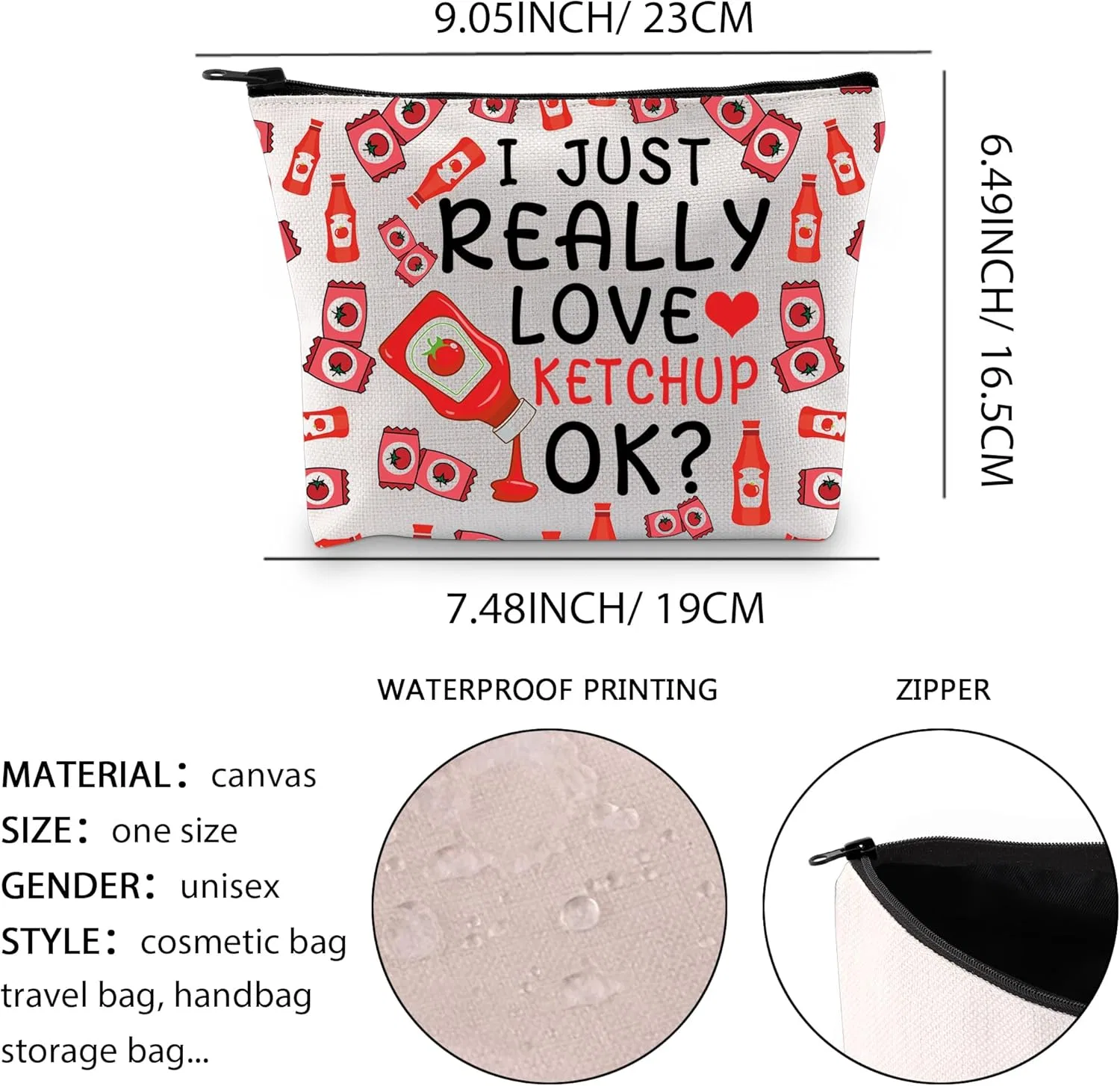 Косметичка «Funny Ketchup Gift» с принтом кетчупа Levlo, Ketchup 2Uk — фото 2