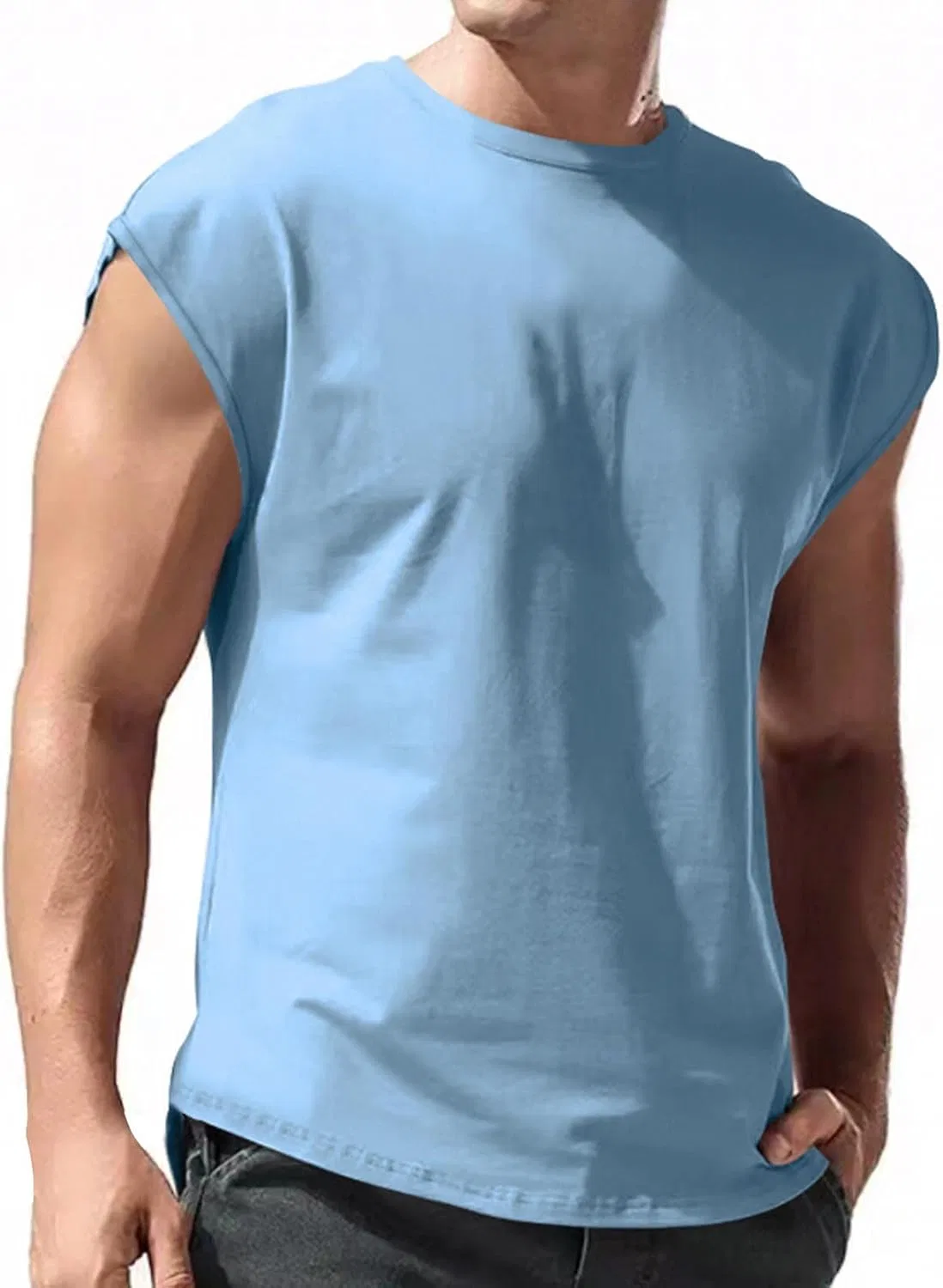 Мужской топ без рукавов Slim Fit, Generic, Light Blue