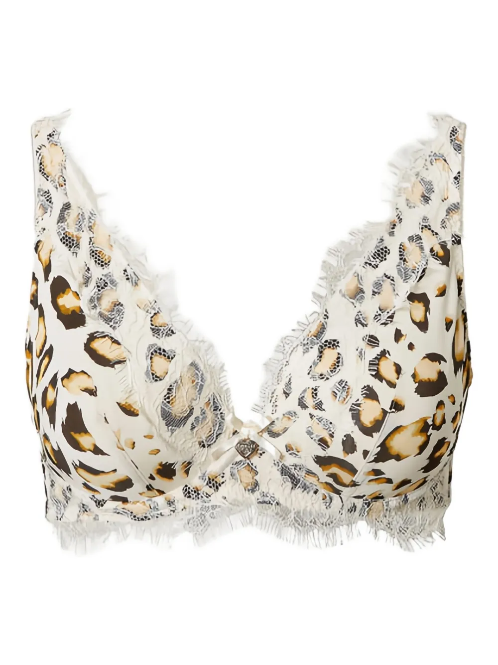 

Бюстгальтер с анималистичным принтом и кружевной отделкой TWINSET, нейтральный