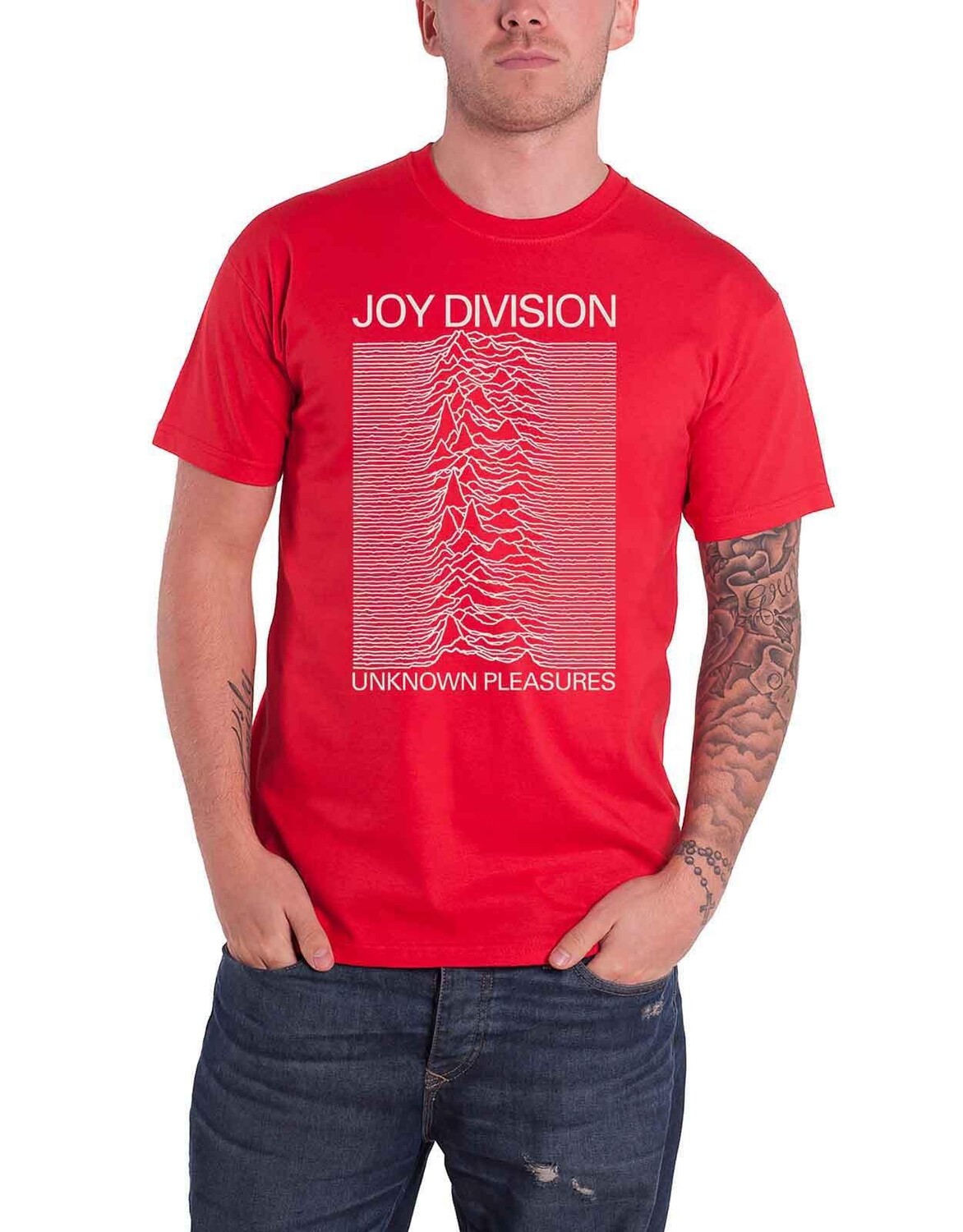 

Бело-красная футболка Unknown Pleasures Joy Division, красный