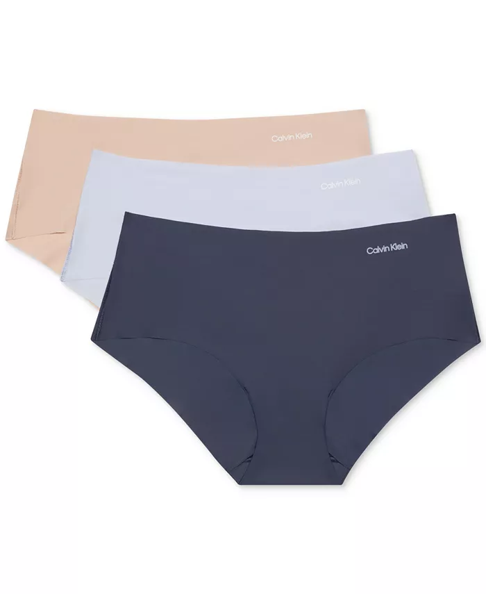 

Женские трусы-хипстеры Invisibles, комплект из 3 шт. QD3559 Calvin Klein, коричневый/бежевый