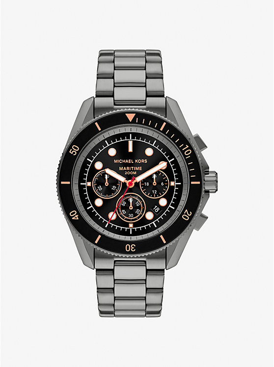 

Крупные морские часы из оружейной стали Michael Kors, бронзовый