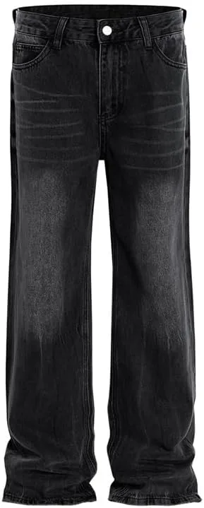 

Изношенные длинные брюки Unisex High Street, прямые джинсы SIDUFHAOPKLL