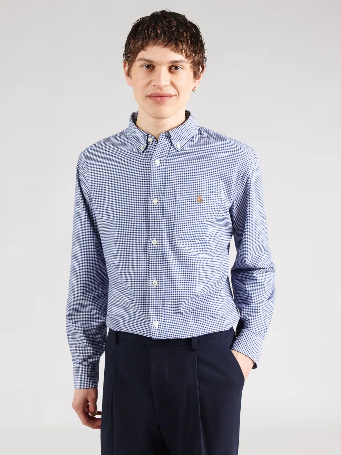 Рубашка Gap Regular fit Button Up Shirt BRANNAN темно-синего цвета — фото 2
