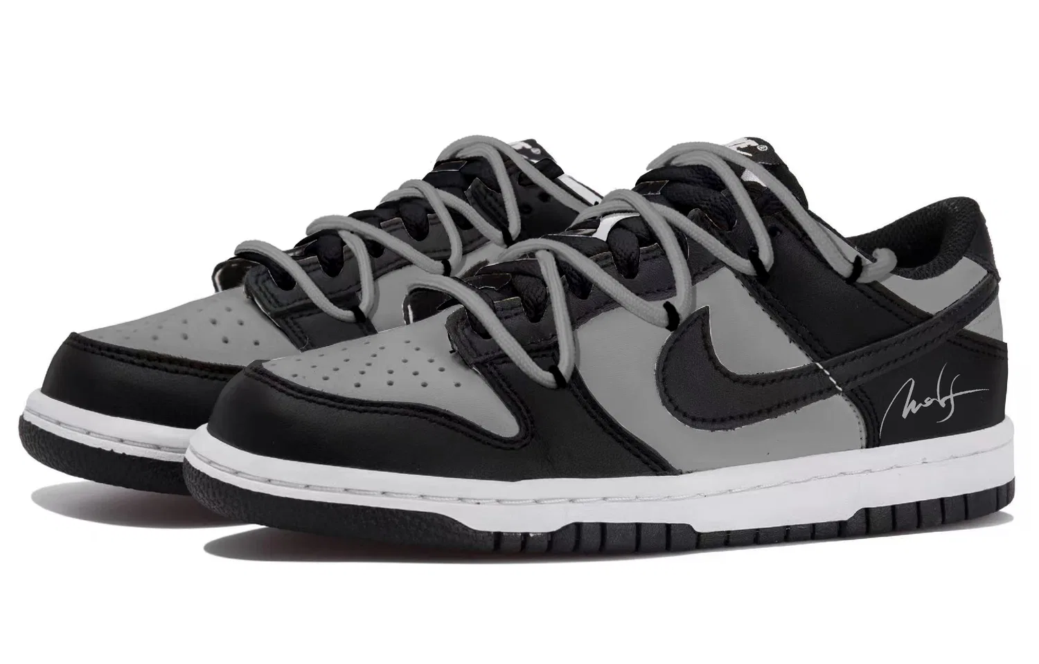 Кроссовки Dunk Low top Skateboard Shoes Black Gray для подростков Nike — фото 4