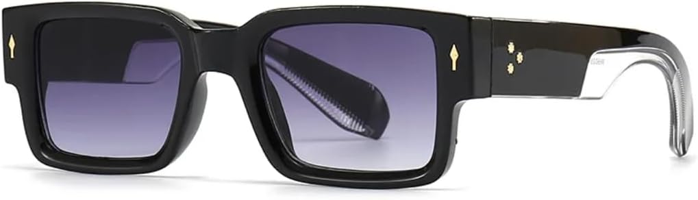 

Роскошные солнцезащитные очки для женщин и мужчин, модные, классические, винтажные, с заклепками, в стиле панк, с защитой от УФ-излучения UV400 (черно-серые) TVTBBVV, Black Gray